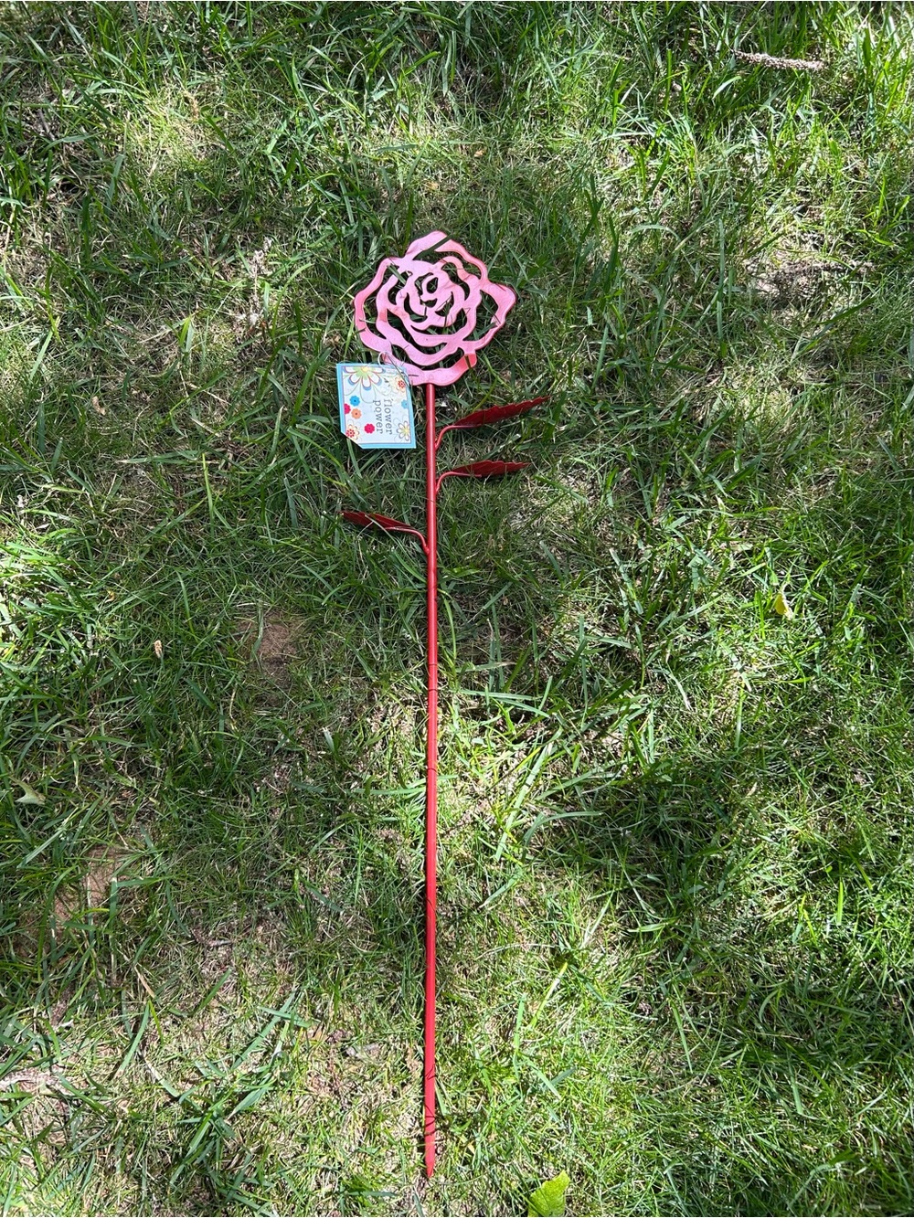 Decorative Red Metal Flower  🌺Plant Stake